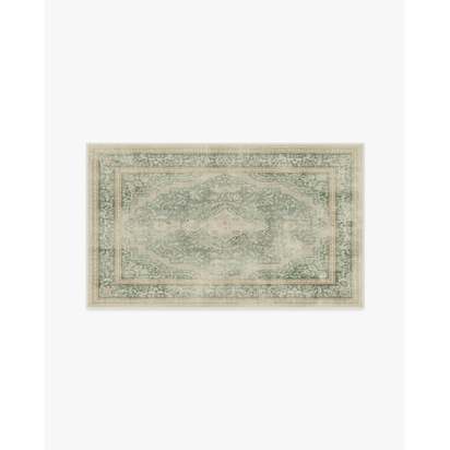 Adeline Natural Sage Flatwoven Rug - 90 x 150 cm - Rug + Pad System