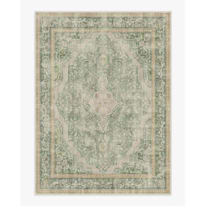 Adeline Natural Sage Flatwoven Rug - 275 x 365 cm - Rug + Pad System