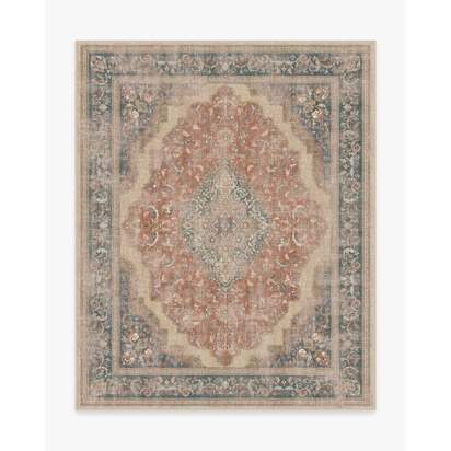 Adeline Antique Red Flatwoven Rug - 245 x 305 cm - Rug + Pad System