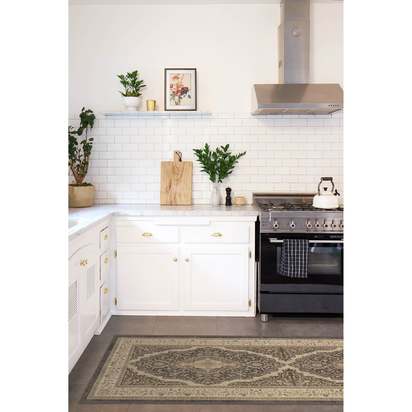 Adeline Dark Wood Flatwoven Rug - 120 x 185 cm - Rug + Pad System