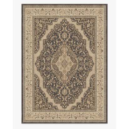 Adeline Dark Wood Flatwoven Rug - 305 x 425 cm - Rug + Pad System