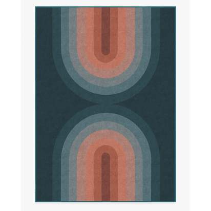 Absida Teal Flatwoven Rug - 305 x 425 cm - Rug + Pad System