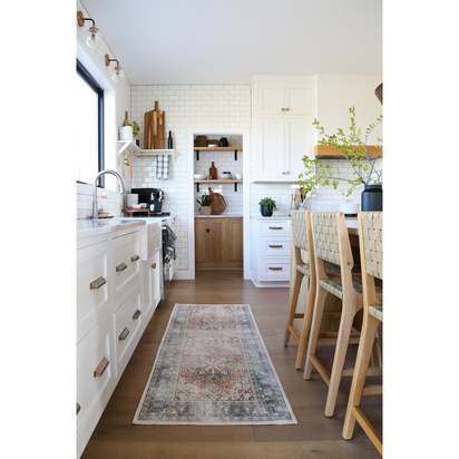 Kamran Coral Flatwoven Rug - 185 Round cm - Rug + Pad System