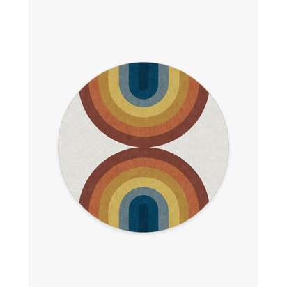 Absida Rainbow Flatwoven Rug - 185 Round cm - Rug + Pad System