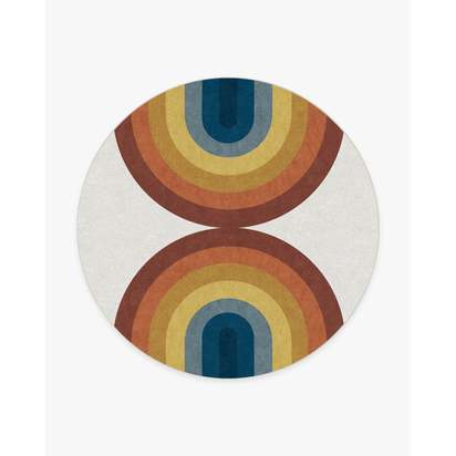 Absida Rainbow Flatwoven Rug - 245 Round cm - Rug + Pad System