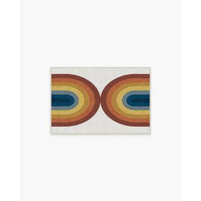 Absida Rainbow Flatwoven Rug - 60 x 90 cm - Rug + Pad System