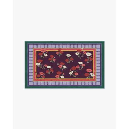 Ambroeus Royal Plum Flatwoven Rug by Iris Apfel - 90 x 150 cm - Rug + Pad System