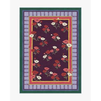 Ambroeus Royal Plum Flatwoven Rug by Iris Apfel - 150 x 215 cm - Rug + Pad System