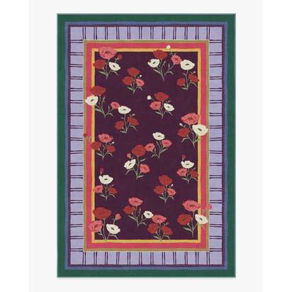 Ambroeus Royal Plum Flatwoven Rug by Iris Apfel - 185 x 275 cm - Rug + Pad System