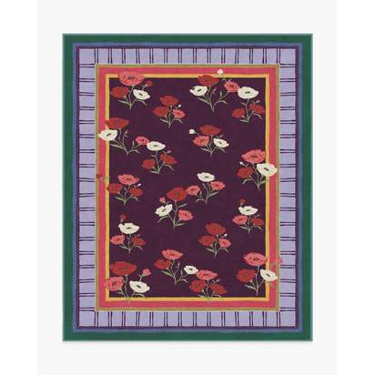 Ambroeus Royal Plum Flatwoven Rug by Iris Apfel - 245 x 305 cm - Rug + Pad System