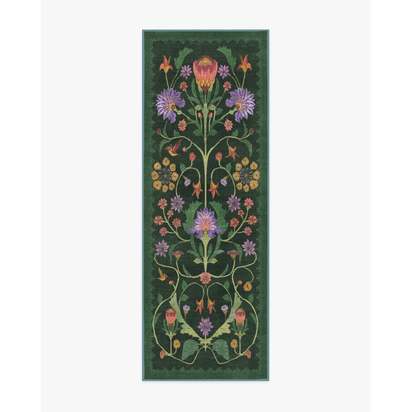 Protea Forest Green Flatwoven Rug by Iris Apfel - 75 x 215 cm - Rug + Pad System