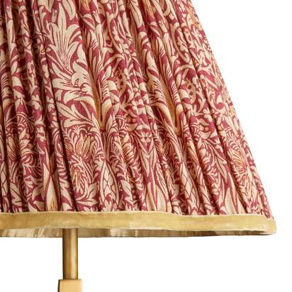 16cm scalloped empire shade in claret & gold silk Snakeshead by Morris & Co.