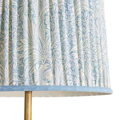30cm tall tapered shade in China blue Marigold linen by Morris & Co.