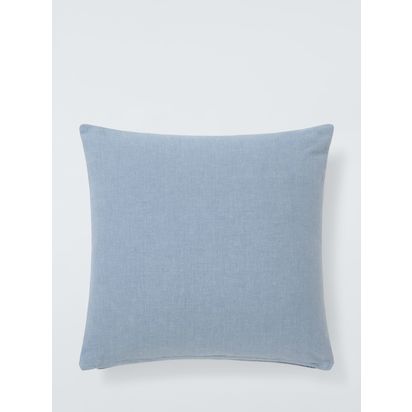 John Lewis Cotton Plain Indoor/Outdoor Cushion Blue | 45 x 45 cm