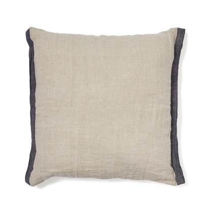 Suerta beige and blue cushion cover, 100% linen, 50 x 50 cm