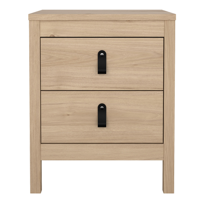 Riverton Bedside Table 2 Drawers in Jackson Hickory Oak
