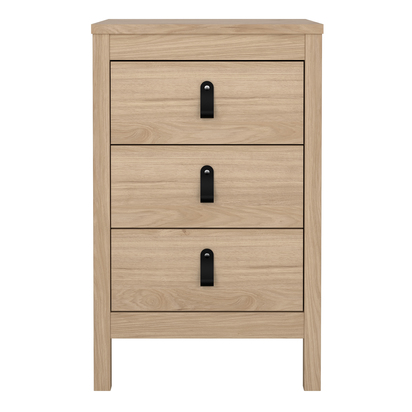 Riverton Bedside Table 3 Drawers in Jackson Hickory Oak
