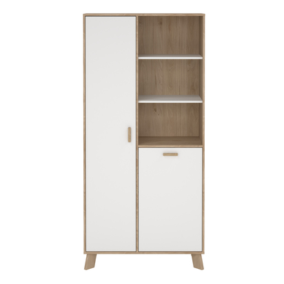 Hudson 2 China Cabinet 2 Doors in Jackson Hickory and White