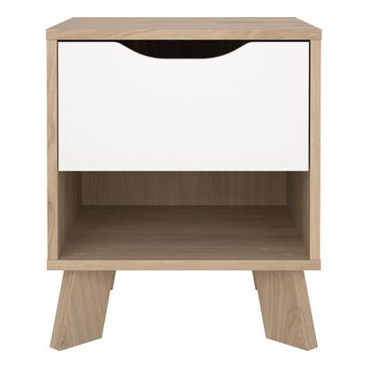 Hudson 2 Nightstand 1 Drawer in Jackson Hickory and White