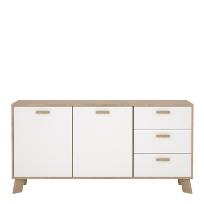 Hudson 2 Sideboard 2 Doors + 3 Drawers in Jackson Hickory and White