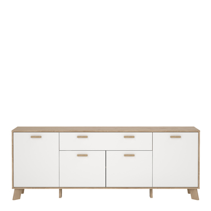 Hudson 2 Sideboard 4 Doors + 1 Drawer in Jackson Hickory and White