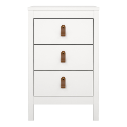 Riverton Bedside Table 3 Drawers in White