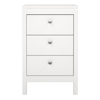 Huxham Bedside Table 3 Drawers in White