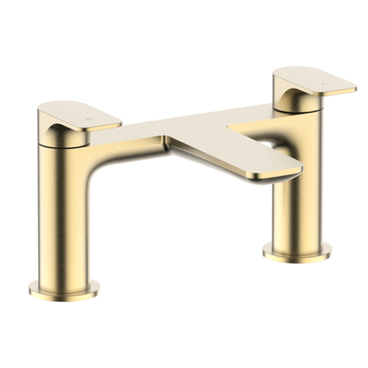 Crosswater Fuse Brushed Brass Deck Mounted Bath Mixer Tap