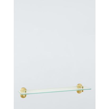 John Lewis Heritage Glass Shelf Brass | H70 x W500 x D130mm