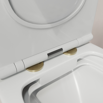 Drench 60mm Toilet Seat Hinge Cover Caps - Brushed Brass