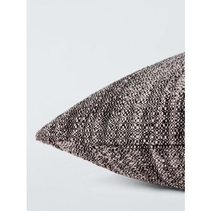 John Lewis Mono Knit Cushion, Black Black | H21 x W53 x D53cm