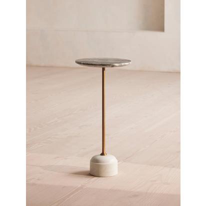 Fleet Side Table, Small, Terra Bianca Marble