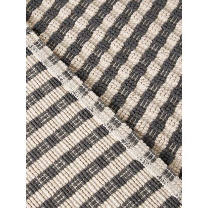 John Lewis Vertical Stripe Bath Mat Graphite | H2 x W50 x D80cm