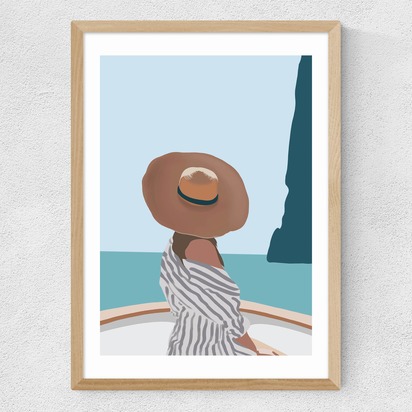 To See The Sea A3 (29.7 x 42cm) Frame Natural Oak Medium (22mm) 