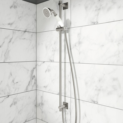 Butler & Rose Caledonia Slide Rail Kit, Single Function Handset & Hose - Chrome