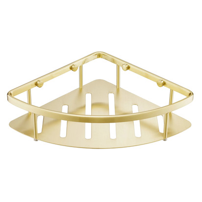 VOS Brushed Brass Corner Shower Basket