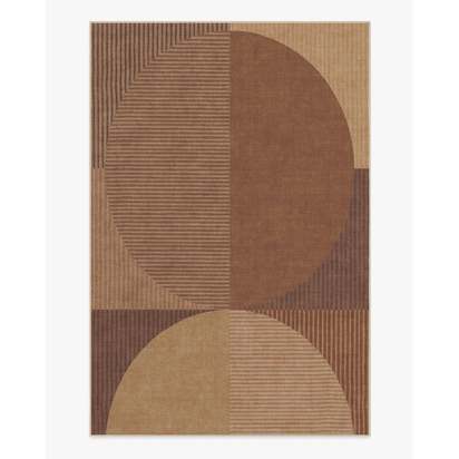 Harlow Copper & Brown Flatwoven Rug - 200 x 290 cm - Rug + Pad System