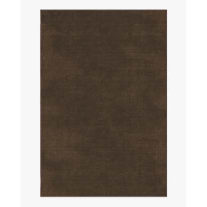 Nico Solid Dark Wood Flatwoven Rug - 200 x 290 cm - Rug + Pad System
