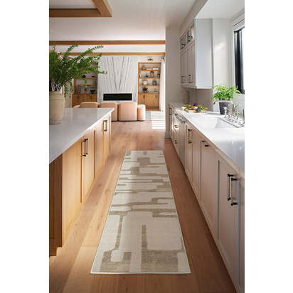 Holme Ivory & Natural Flatwoven Rug - 200 x 290 cm - Rug + Pad System