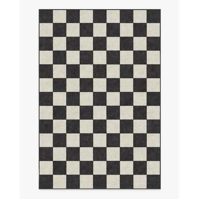 Jaque Checkered Black Flatwoven Rug - 200 x 290 cm - Rug + Pad System