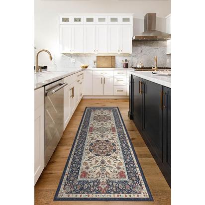 Sima Royal Blue Flatwoven Rug - 200 x 290 cm - Rug + Pad System