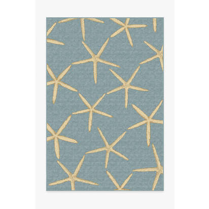 Starfish Pale Blue Flatwoven Rug - 200 x 290 cm - Rug + Pad System