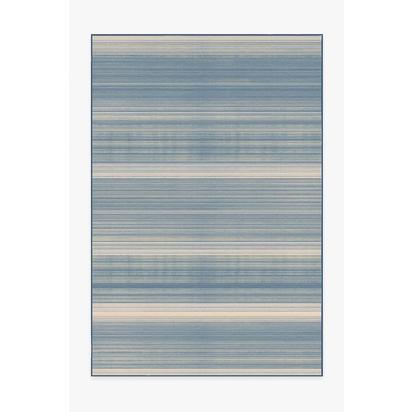 Coastal Linear Stripe Slate Flatwoven Rug - 200 x 290 cm - Rug + Pad System