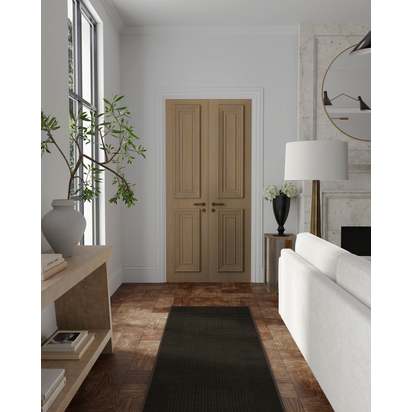 Bel Air Dark Chocolate Flatwoven Rug by The Hiltons - 200 x 290 cm - Rug + Pad System