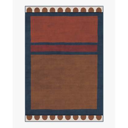 Nina Indigo & Rust Flatwoven Rug by Justina Blakeney - 200 x 290 cm - Rug + Pad System