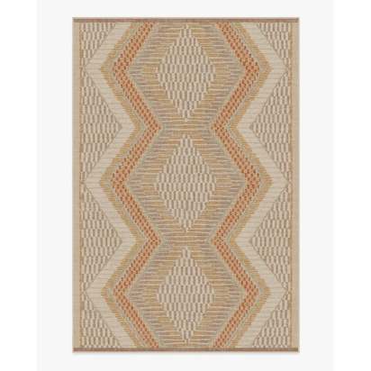 Etta Natural & Terra Flatwoven Rug by Jungalow - 200 x 290 cm - Rug + Pad System