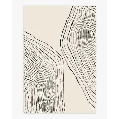 Seine Black & Ivory Flatwoven Rug by Nina Takesh - 200 x 290 cm - Rug + Pad System