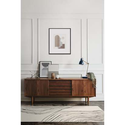 Seine Black & Ivory Flatwoven Rug by Nina Takesh - 200 x 290 cm - Rug + Pad System