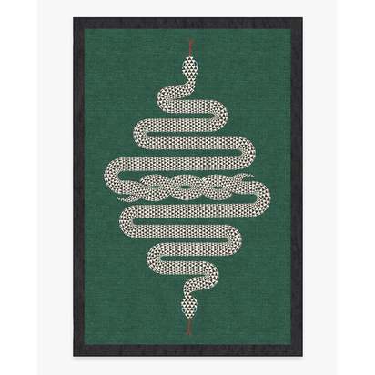 Venom Emerald Flatwoven Rug by Jonathan Adler - 200 x 290 cm - Rug + Pad System