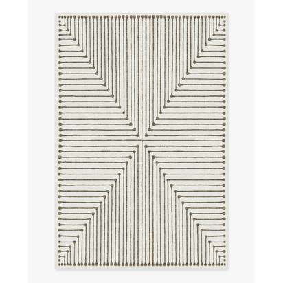Inkdrop Camel & Ivory Flatwoven Rug by Jonathan Adler - 200 x 290 cm - Rug + Pad System